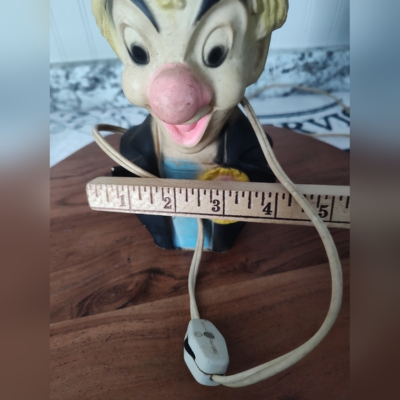 Vintage Plastic Lighted Clown Head Bust Night Light Tested Works - Picture 8 of 8